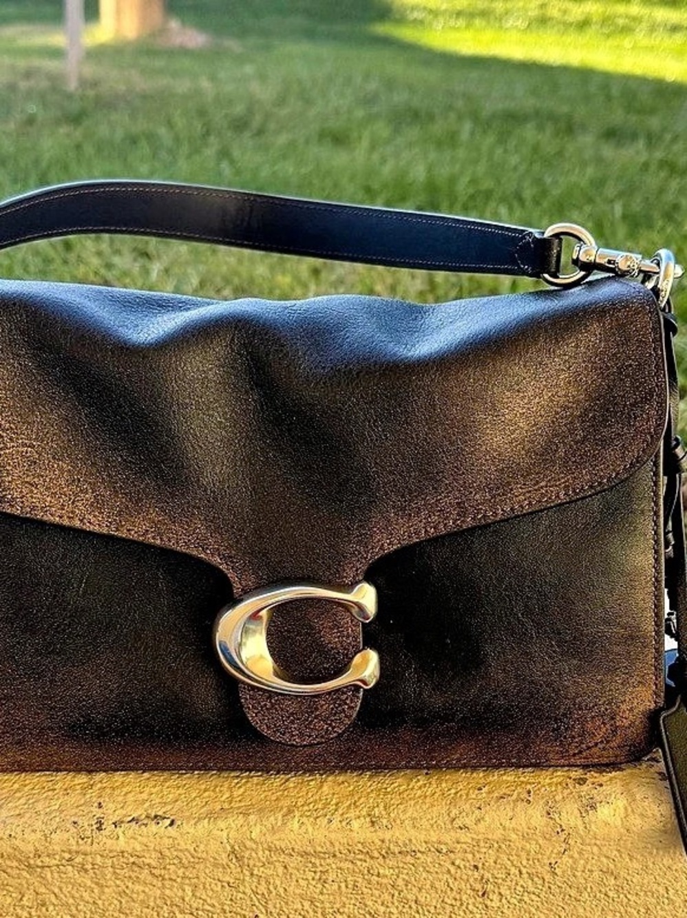 Coach Tabby Shoulder Bag 26 in Burnished Leather Black